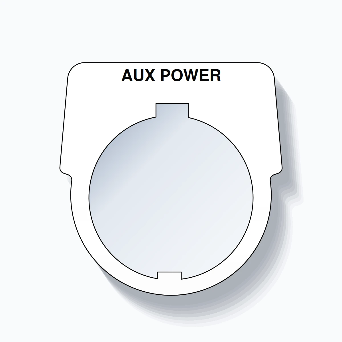 30mm Ring Tag – AUX POWER, Single-Line Harmony 9001K, Schneider Electric Compatible, Black on White