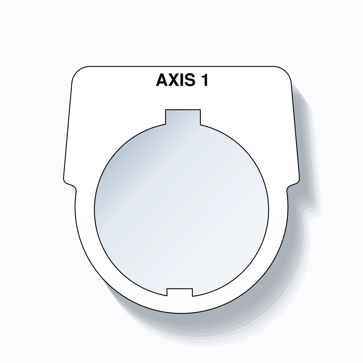 30mm Ring Tag – AXIS 1, Single-Line Harmony 9001K, Schneider Electric Compatible, Black on White