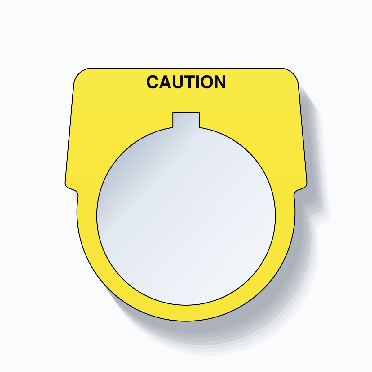 30mm Ring Tag – CAUTION, Single-Line Harmony 9001K, Allen-Bradley Compatible, Black on Yellow
