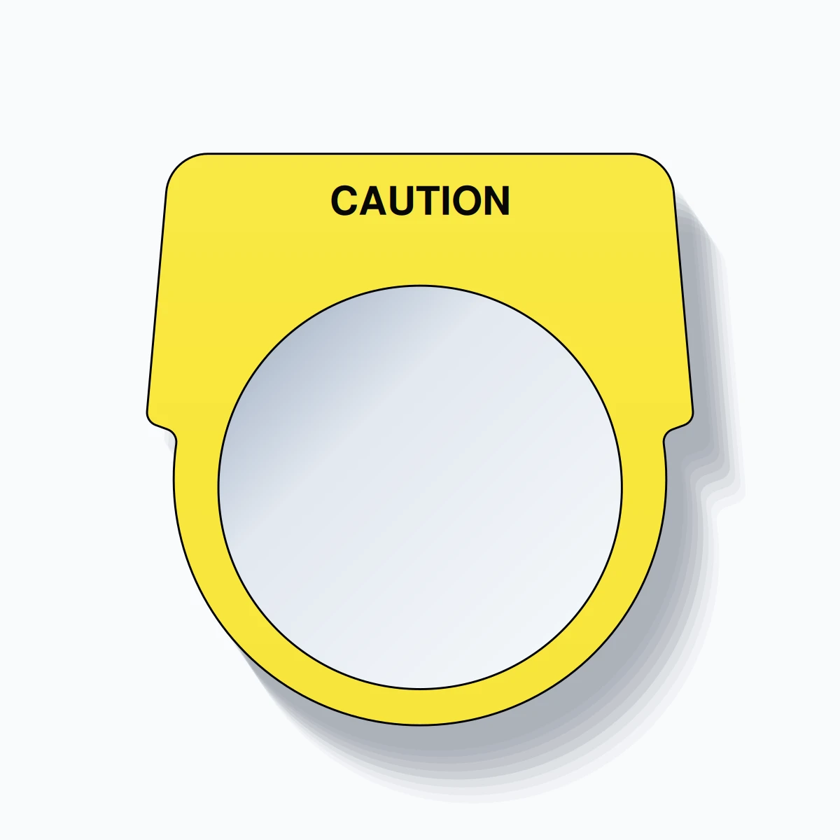 30mm Ring Tag – CAUTION, Single-Line Harmony 9001K, Black on Yellow
