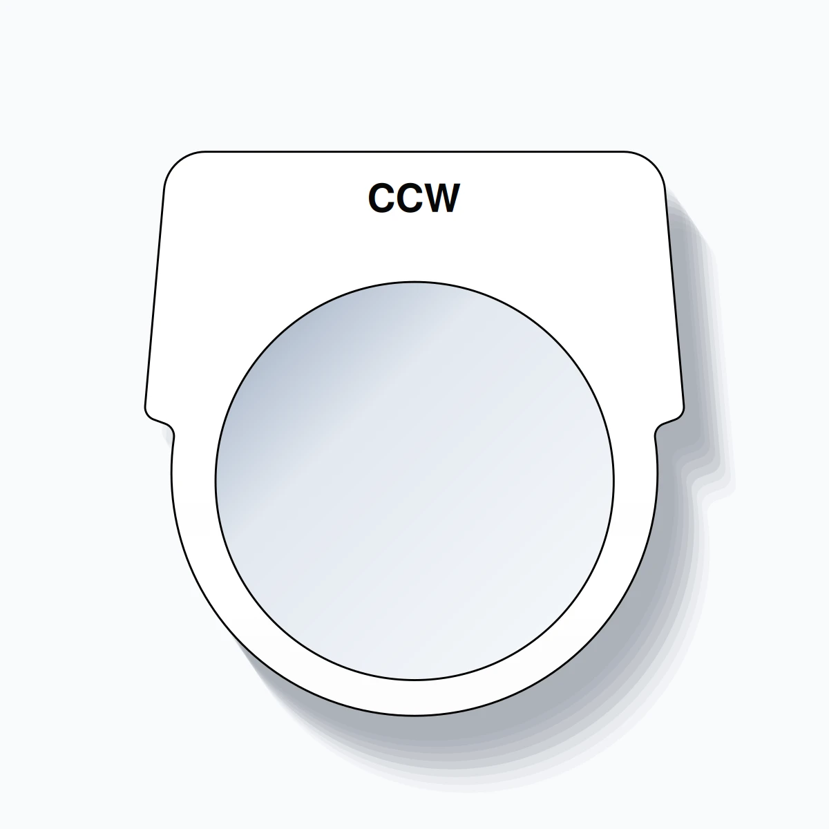 30mm Ring Tag – CCW, Single-Line Harmony 9001K, Black on White