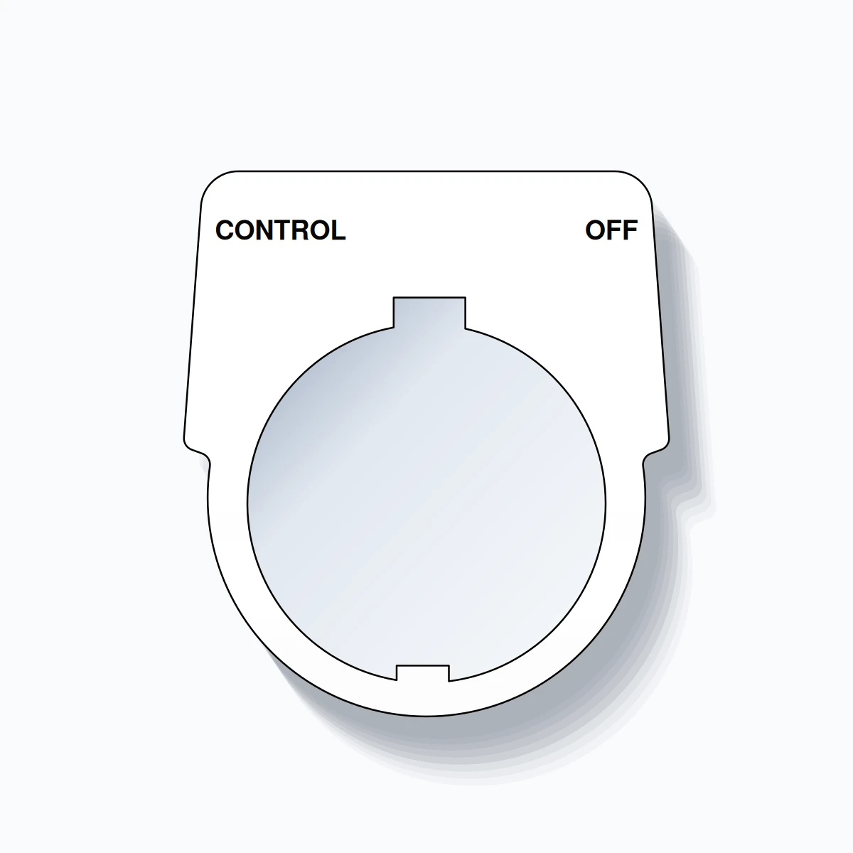 30mm Ring Tag – CONTROL OFF, Two-Line Harmony 9001K, Schneider Electric Compatible, Black on White