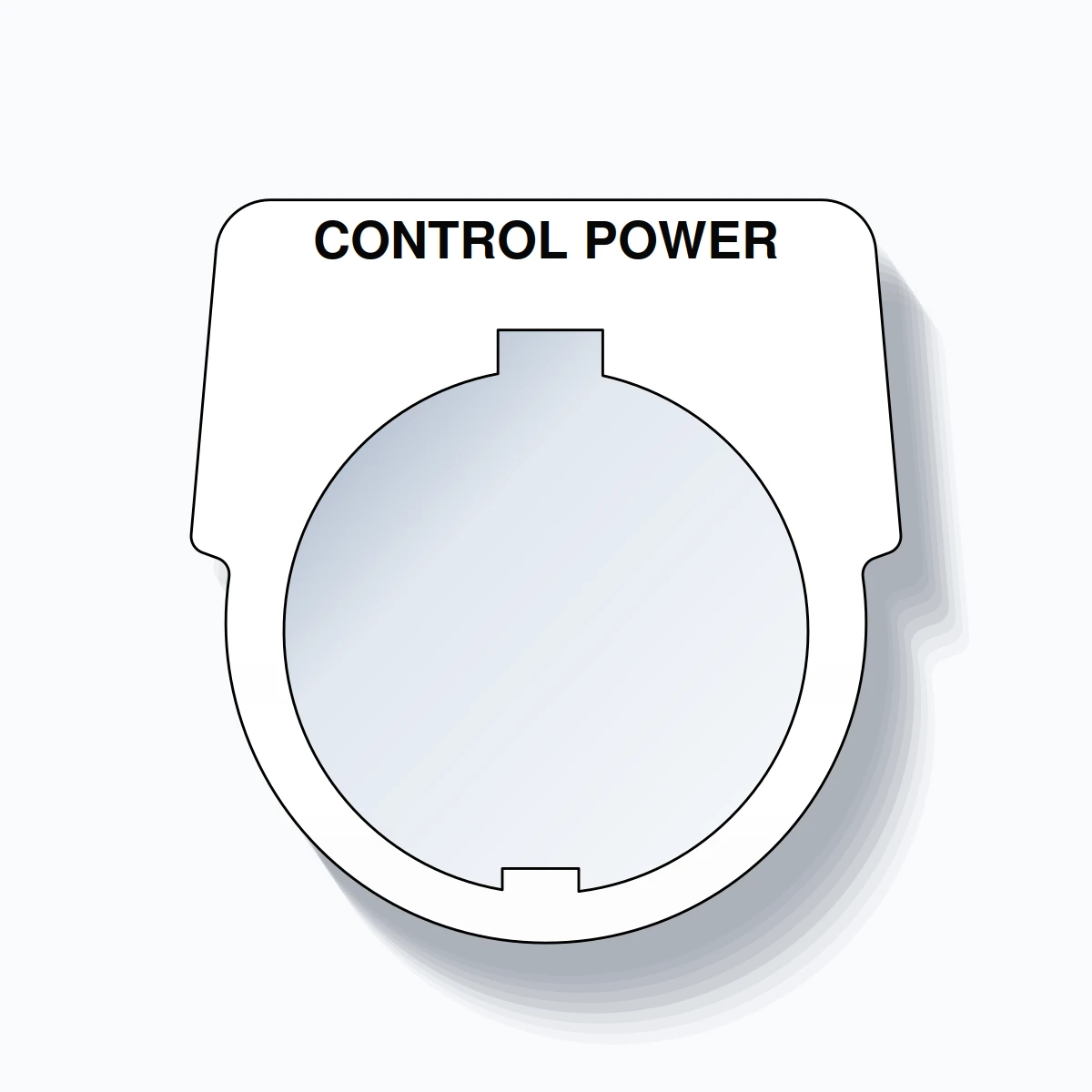 30mm Ring Tag – CONTROL POWER, Single-Line Harmony 9001K, Schneider Electric Compatible, Black on White