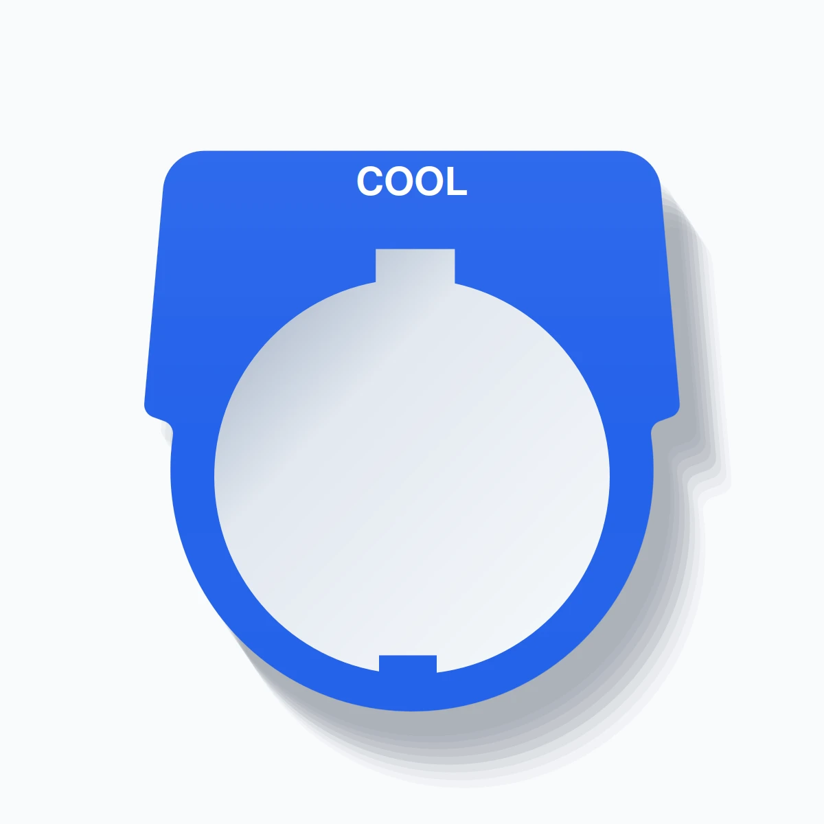 30mm Ring Tag – COOL, Single-Line Harmony 9001K, Schneider Electric Compatible, White on Blue