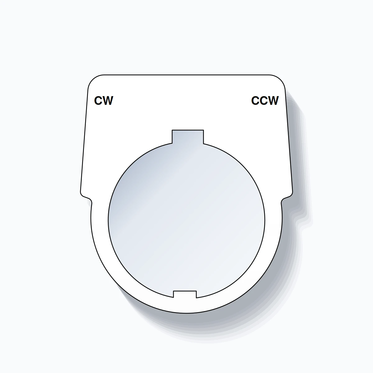 30mm Ring Tag – CW CCW, Two-Line Harmony 9001K, Schneider Electric Compatible, Black on White