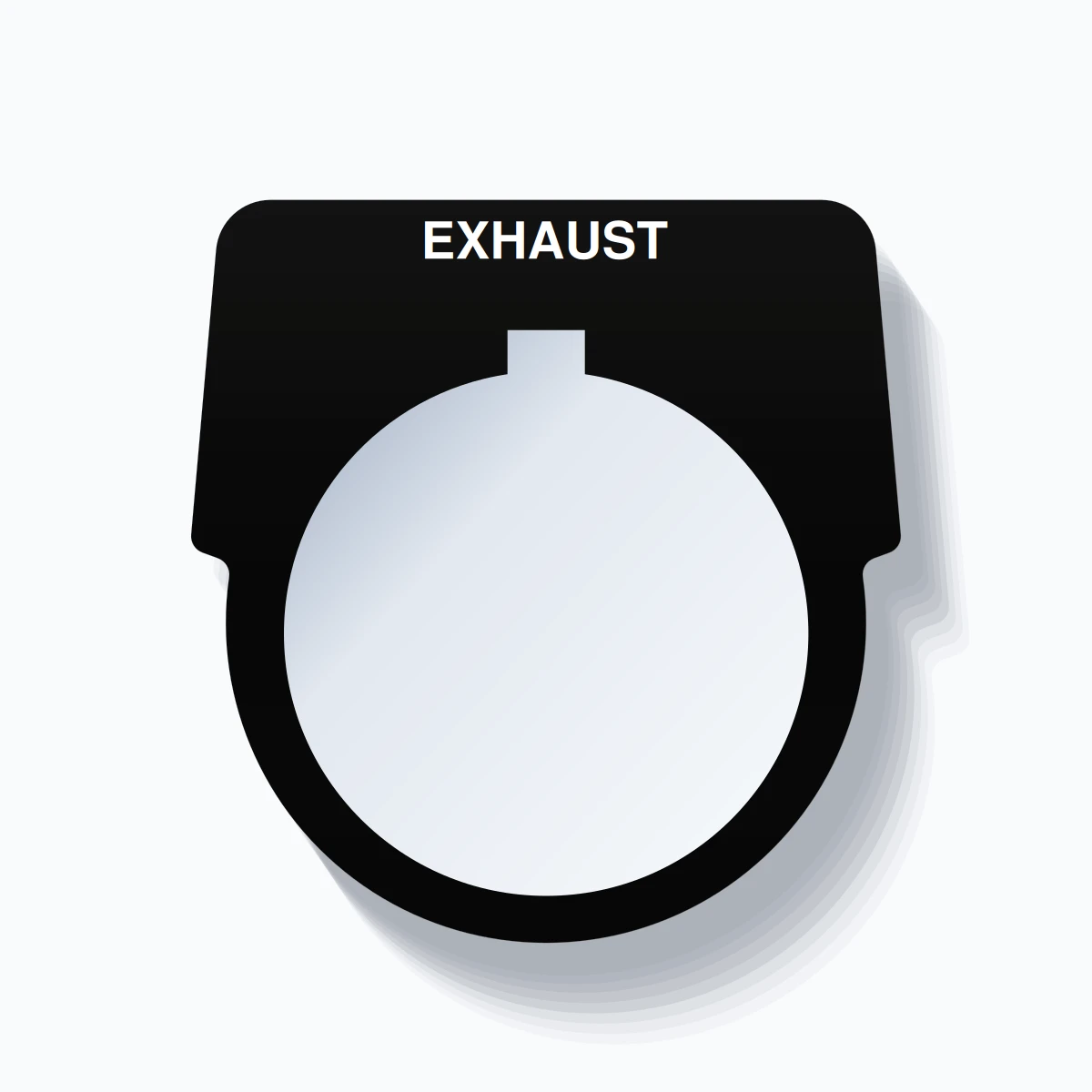 30mm Ring Tag – EXHAUST, Single-Line Harmony 9001K, Allen-Bradley Compatible, White on Black
