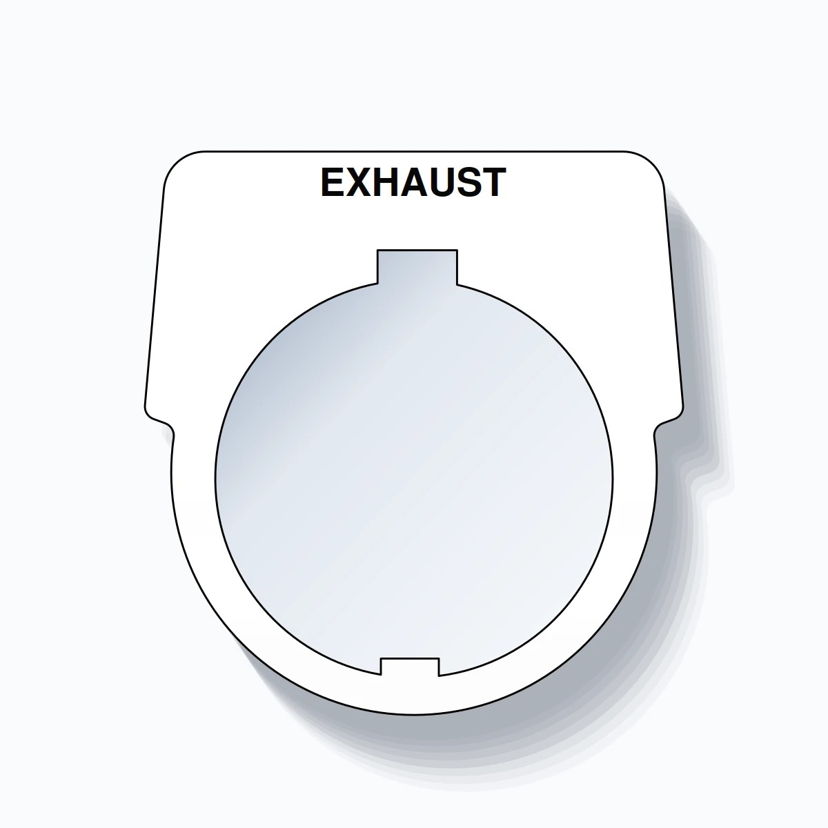 30mm Ring Tag – EXHAUST, Single-Line Harmony 9001K, Schneider Electric Compatible, Black on White