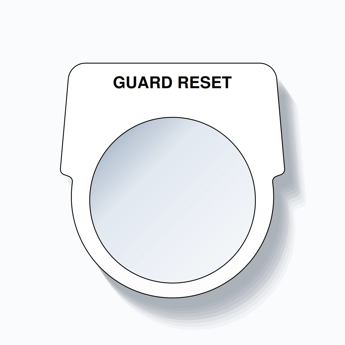30mm Ring Tag – GUARD RESET, Single-Line Harmony 9001K, Black on White
