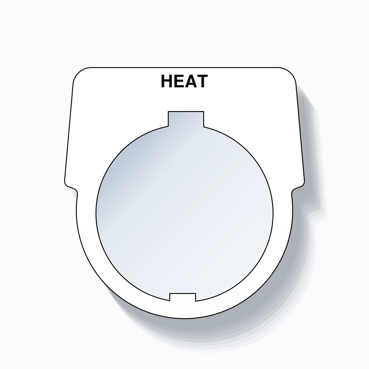 30mm Ring Tag – HEAT, Single-Line Harmony 9001K, Schneider Electric Compatible, Black on White