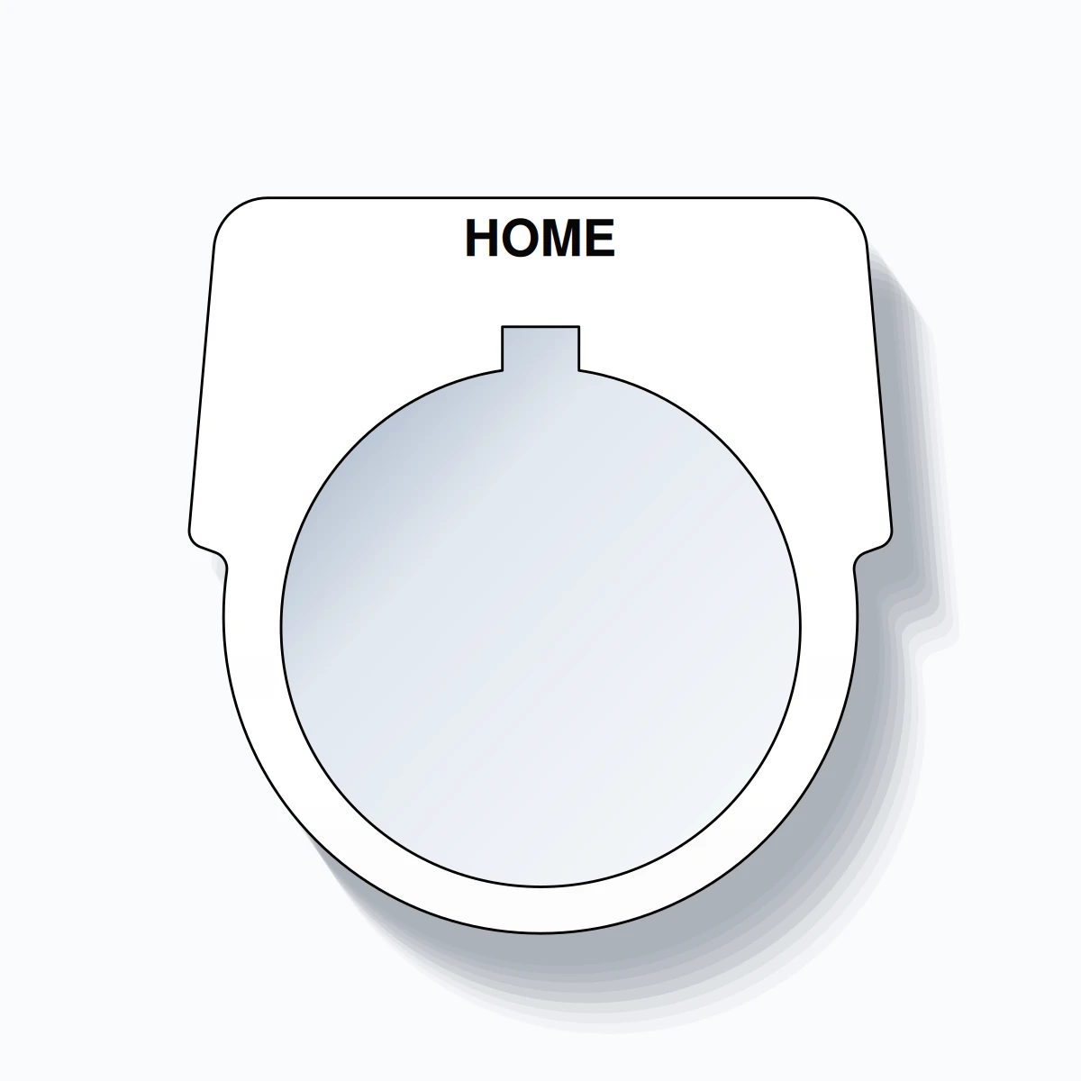 30mm Ring Tag – HOME, Single-Line Harmony 9001K, Allen-Bradley Compatible, Black on White