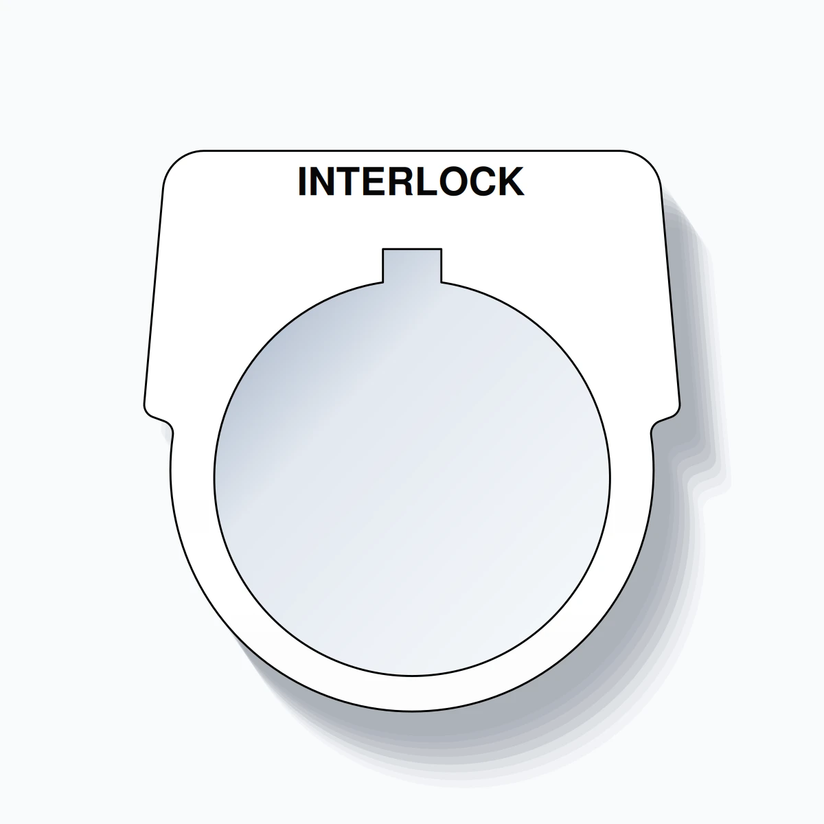 30mm Ring Tag – INTERLOCK, Single-Line Harmony 9001K, Allen-Bradley Compatible, Black on White