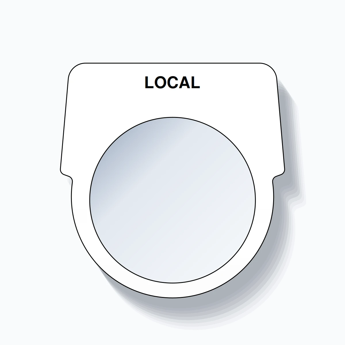 30mm Ring Tag – LOCAL, Single-Line Harmony 9001K, Black on White