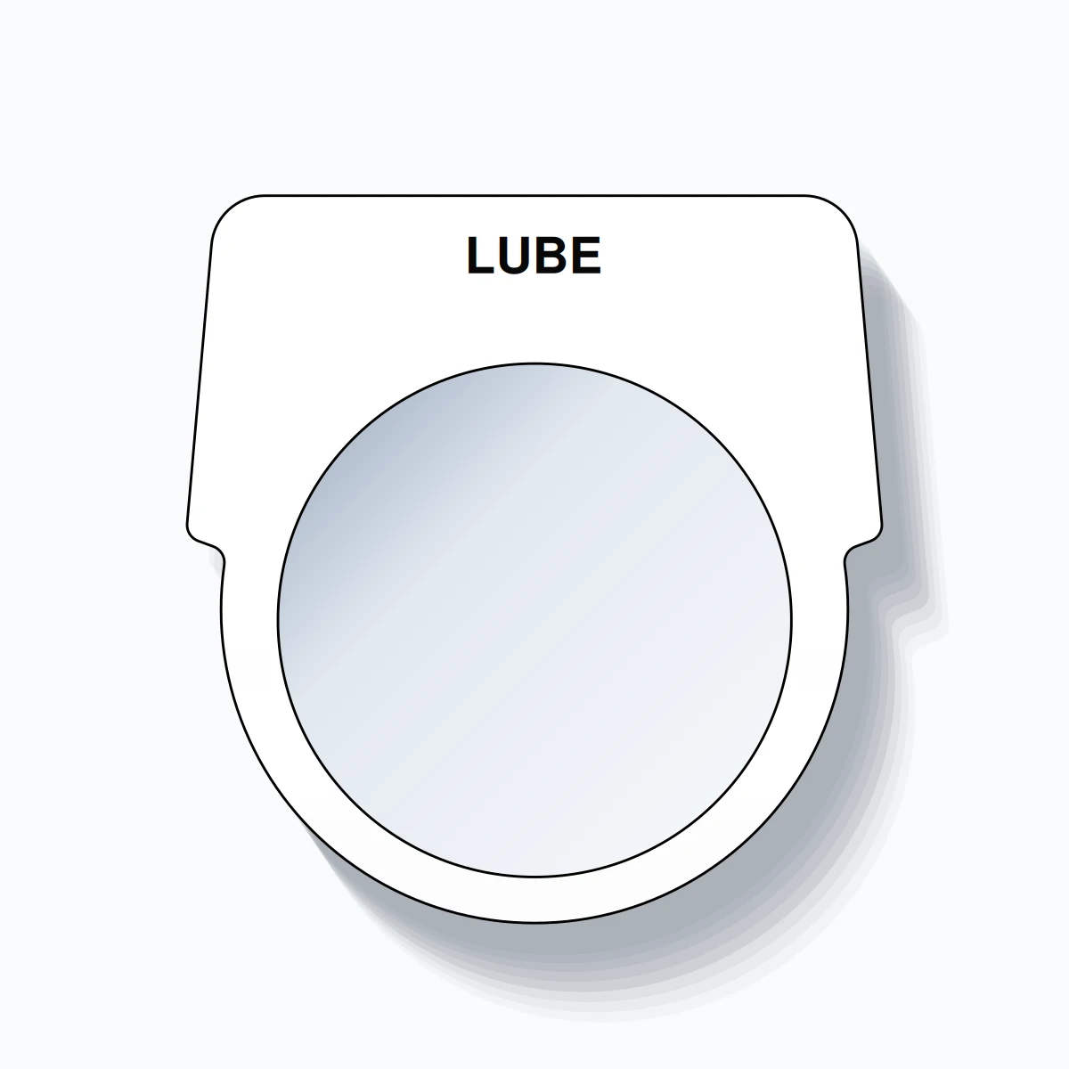 30mm Ring Tag – LUBE, Single-Line Harmony 9001K, Black on White