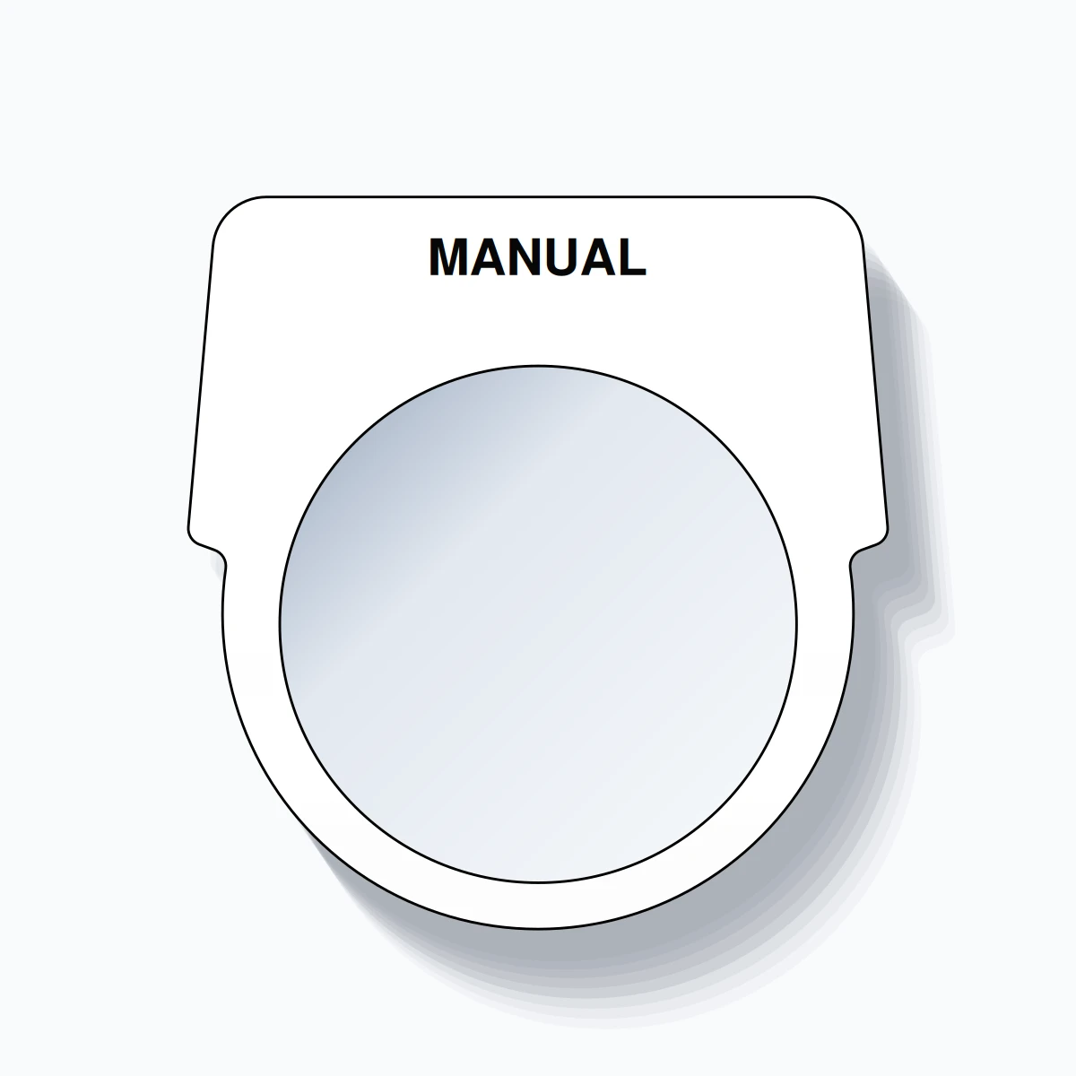 30mm Ring Tag – MANUAL, Single-Line Harmony 9001K, Black on White