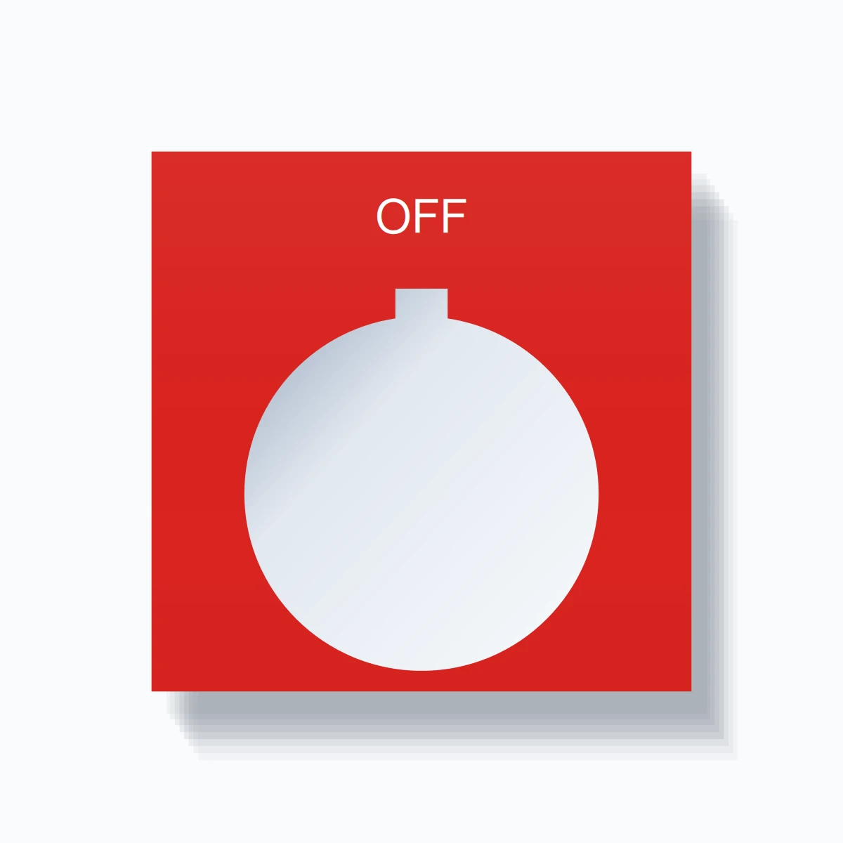 30mm Ring Tag – OFF, Single-Line 800T Square, Allen-Bradley Compatible, White on Red