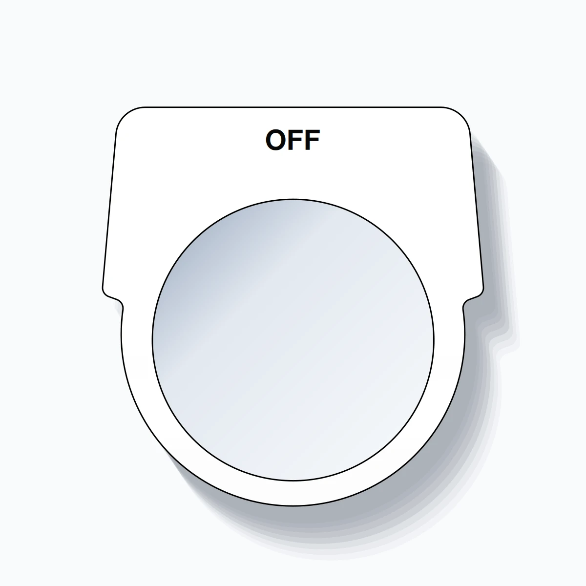 30mm Ring Tag – OFF, Single-Line Harmony 9001K, Black on White