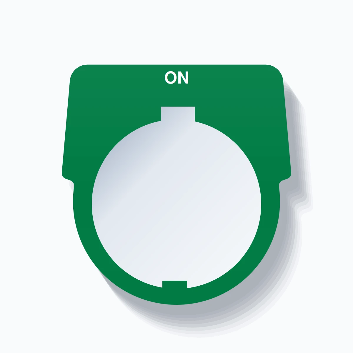 30mm Ring Tag – ON, Single-Line Harmony 9001K, Schneider Electric Compatible, White on Green