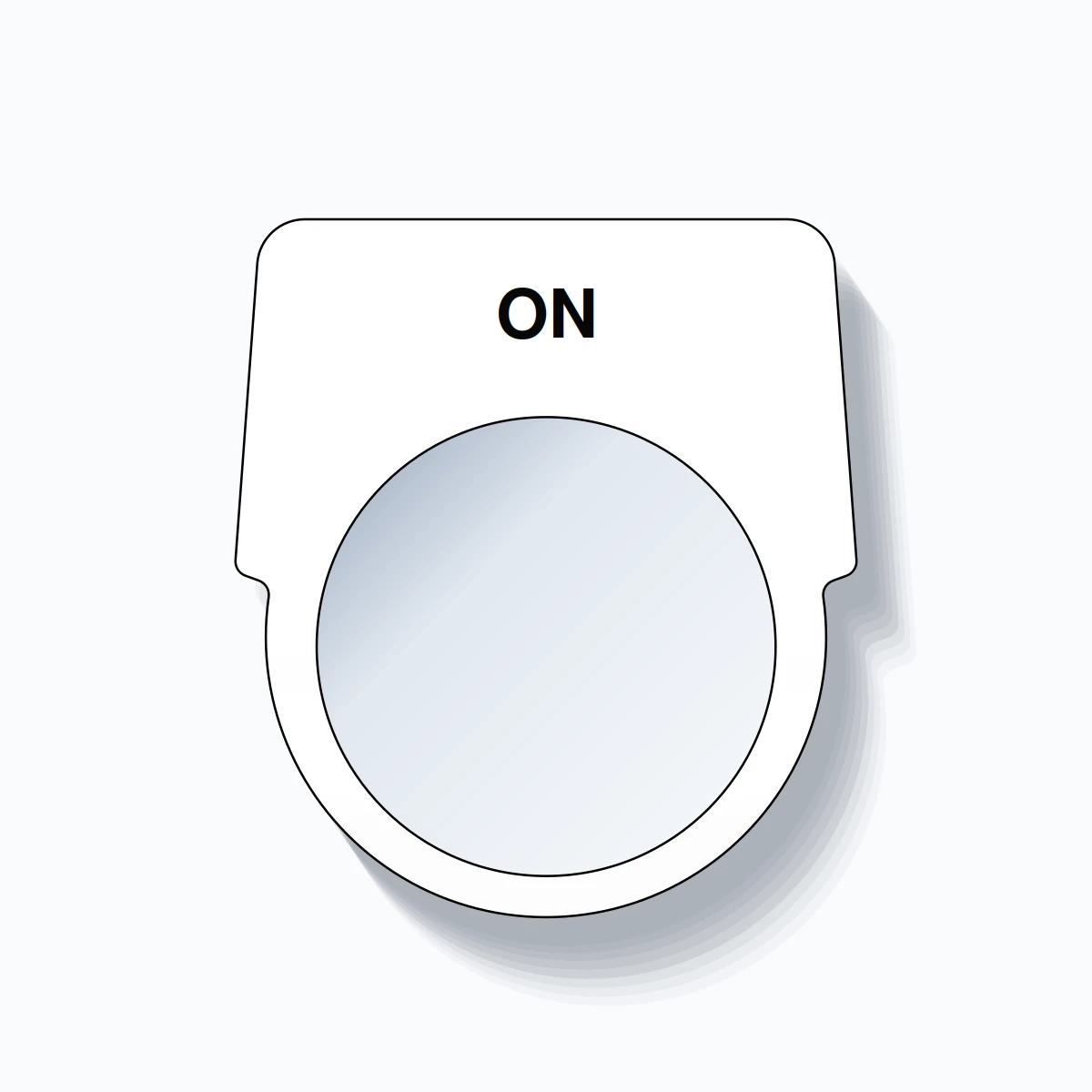 30mm Ring Tag – ON, Two-Line Harmony 9001K, Black on White