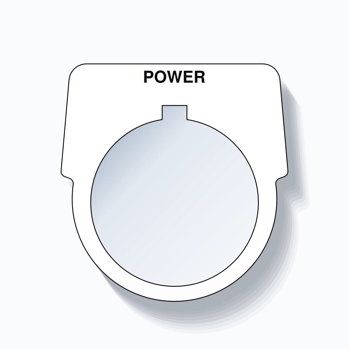 30mm Ring Tag – POWER, Single-Line Harmony 9001K, Allen-Bradley Compatible, Black on White