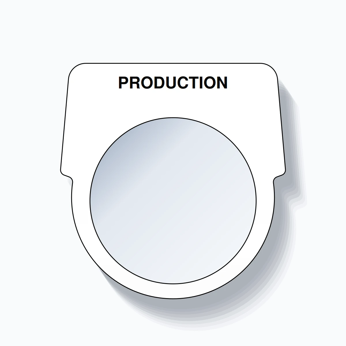 30mm Ring Tag – PRODUCTION, Single-Line Harmony 9001K, Black on White