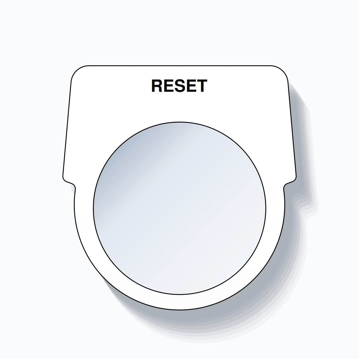 30mm Ring Tag – RESET, Single-Line Harmony 9001K, Black on White