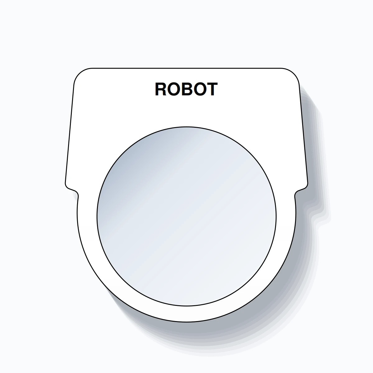 30mm Ring Tag – ROBOT, Single-Line Harmony 9001K, Black on White