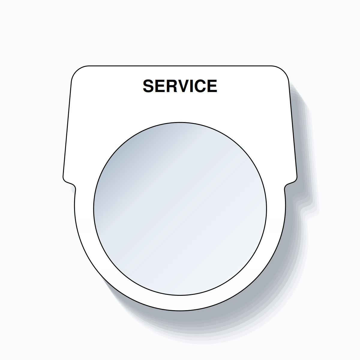 30mm Ring Tag – SERVICE, Single-Line Harmony 9001K, Black on White