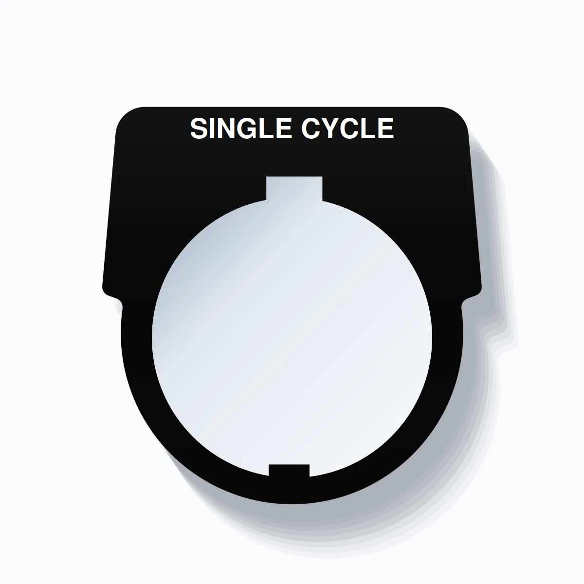 30mm Ring Tag – SINGLE CYCLE, Single-Line Harmony 9001K, Schneider Electric Compatible, White on Black