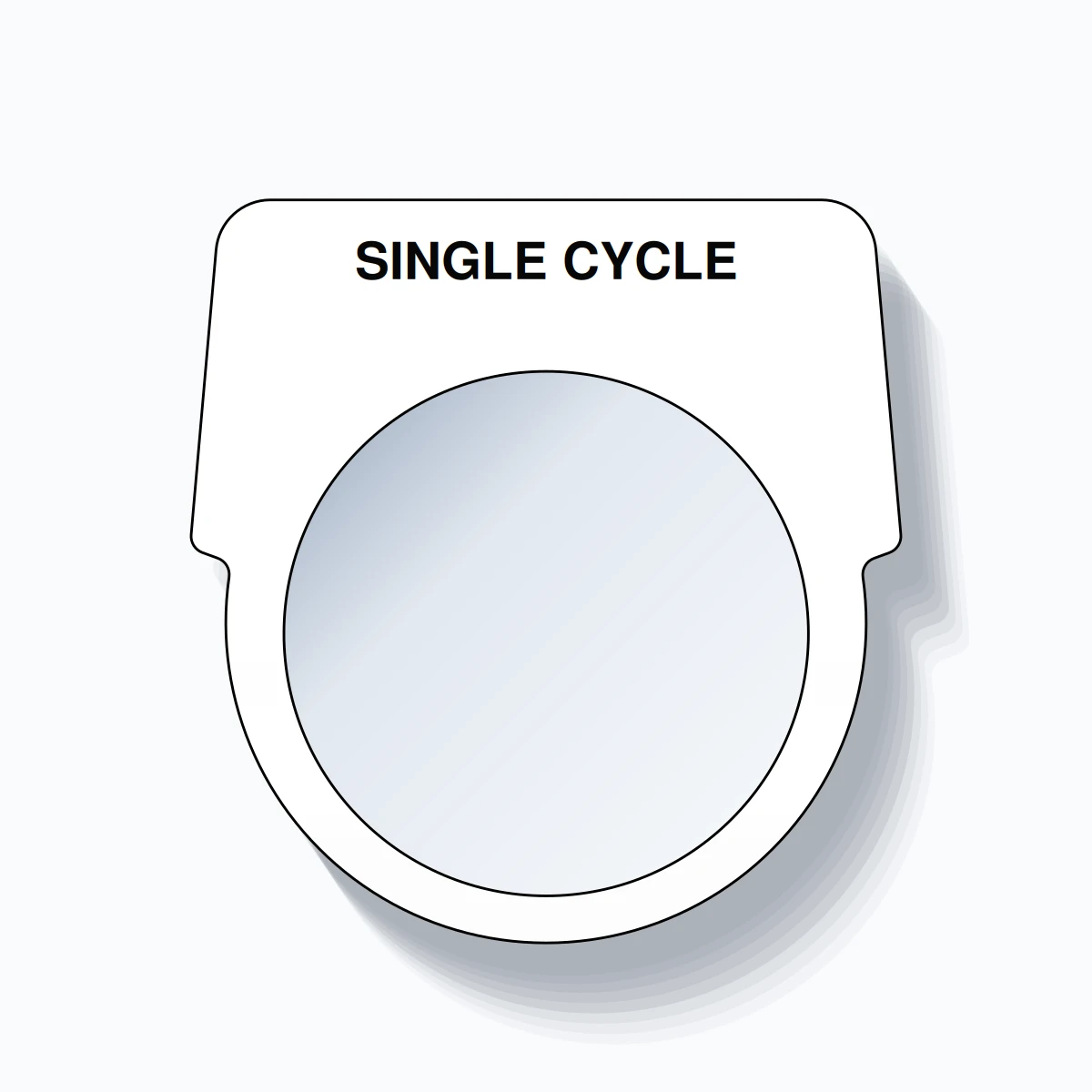 30mm Ring Tag – SINGLE CYCLE, Single-Line Harmony 9001K, Black on White