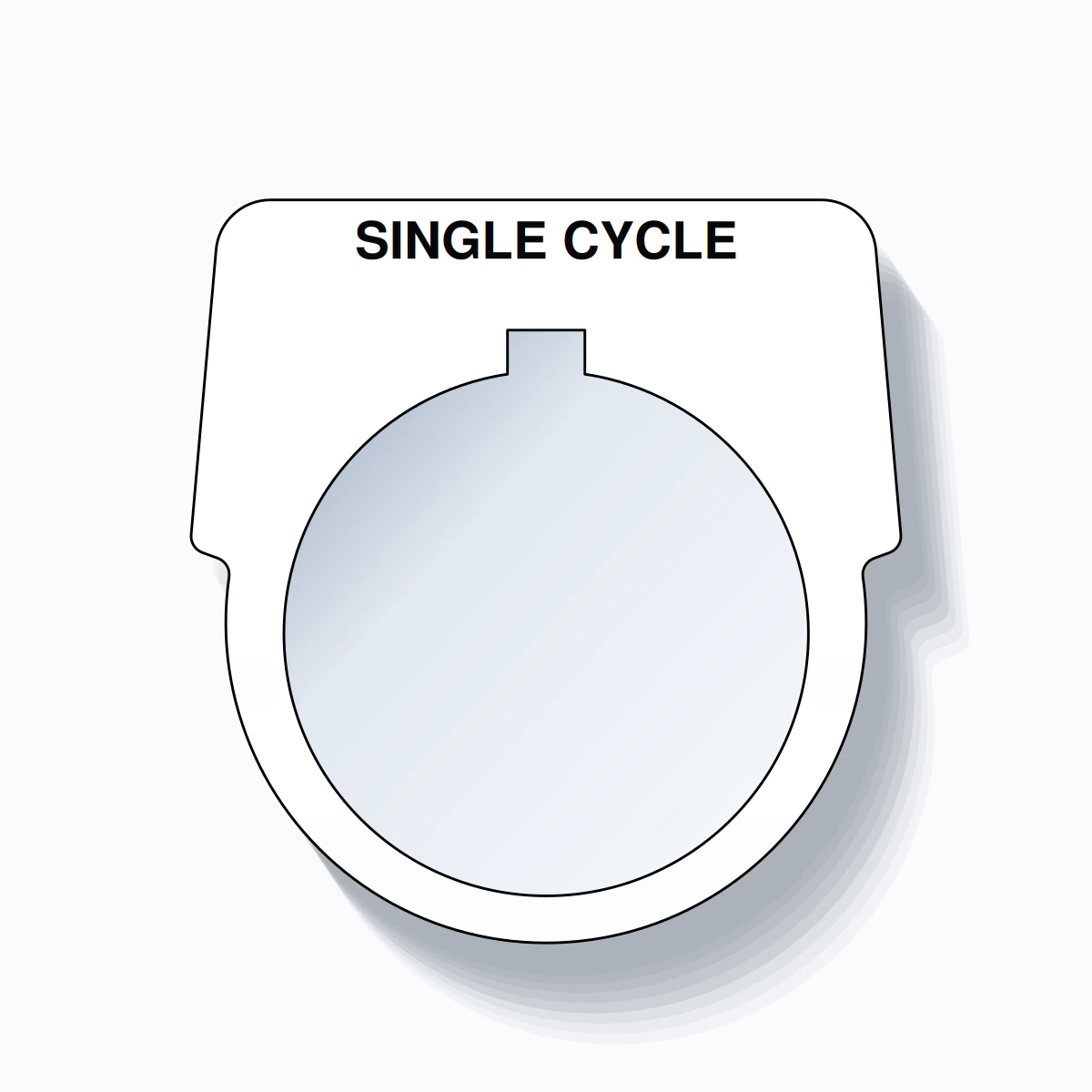 30mm Ring Tag – SINGLE CYCLE, Single-Line Harmony 9001K, Allen-Bradley Compatible, Black on White