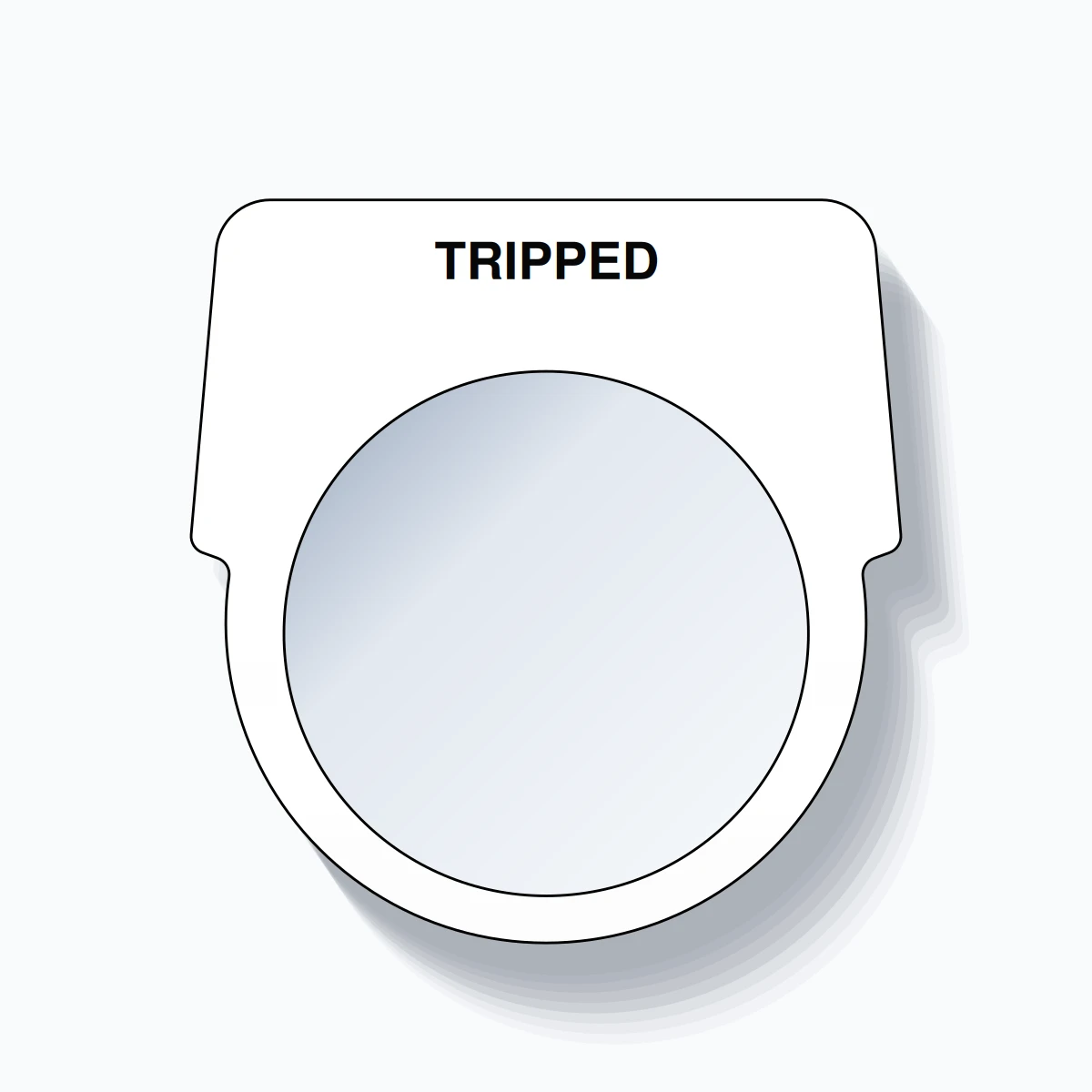 30mm Ring Tag – TRIPPED, Single-Line Harmony 9001K, Black on White