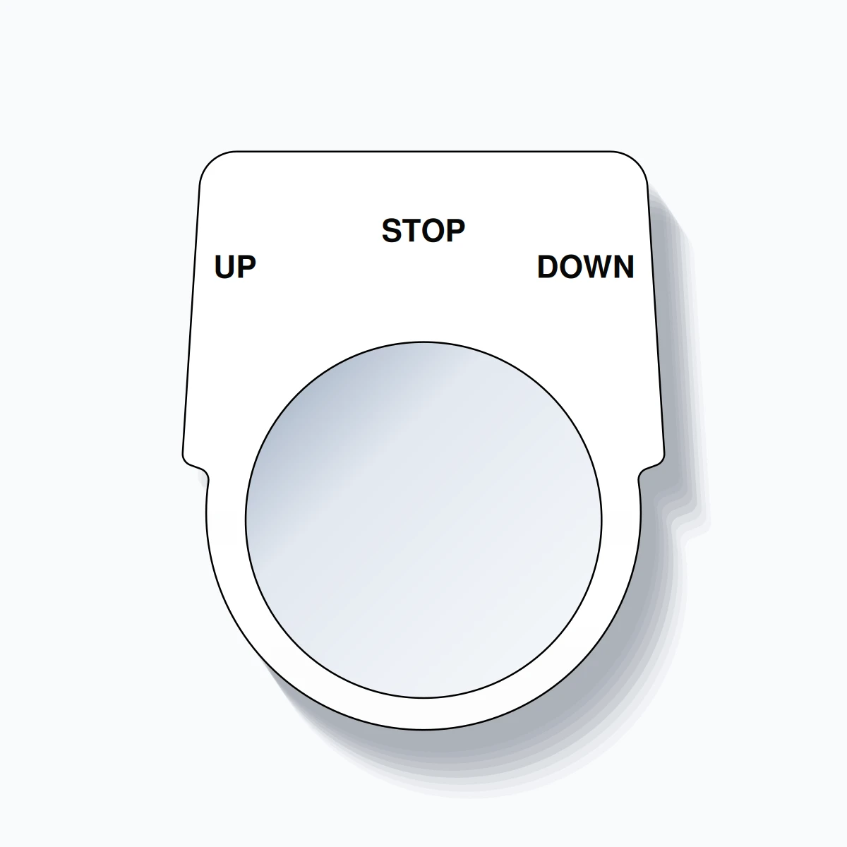 30mm Ring Tag – UP STOP DOWN, Three-Line Harmony 9001K, Black on White