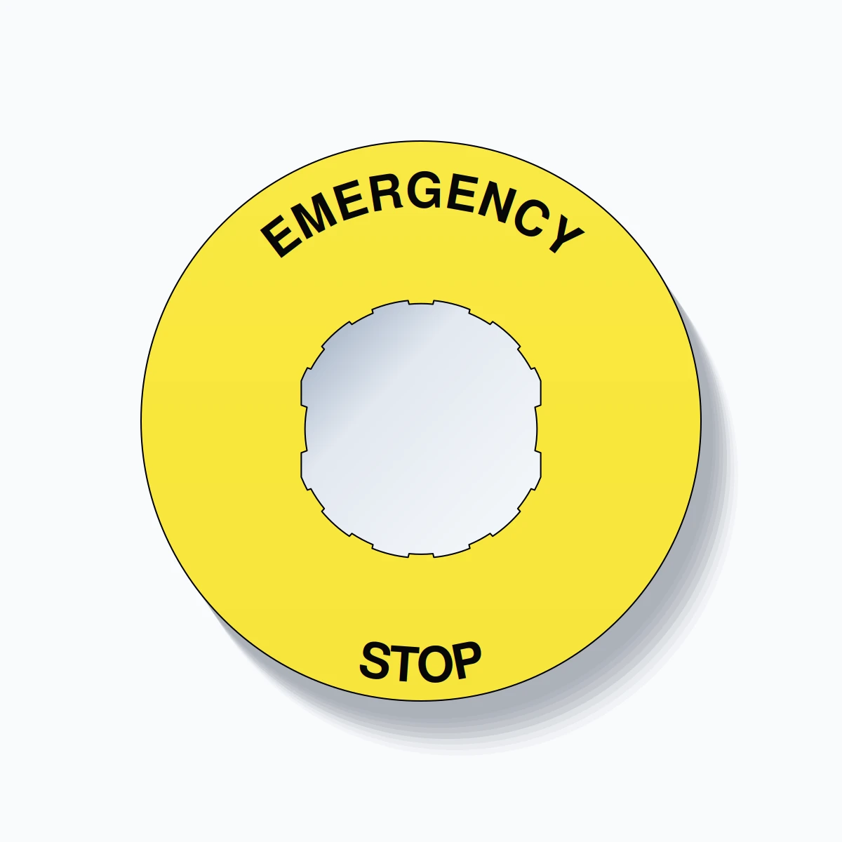 EMERGENCY STOP Arc Circle 60mm - 22mm Schneider Yellow
