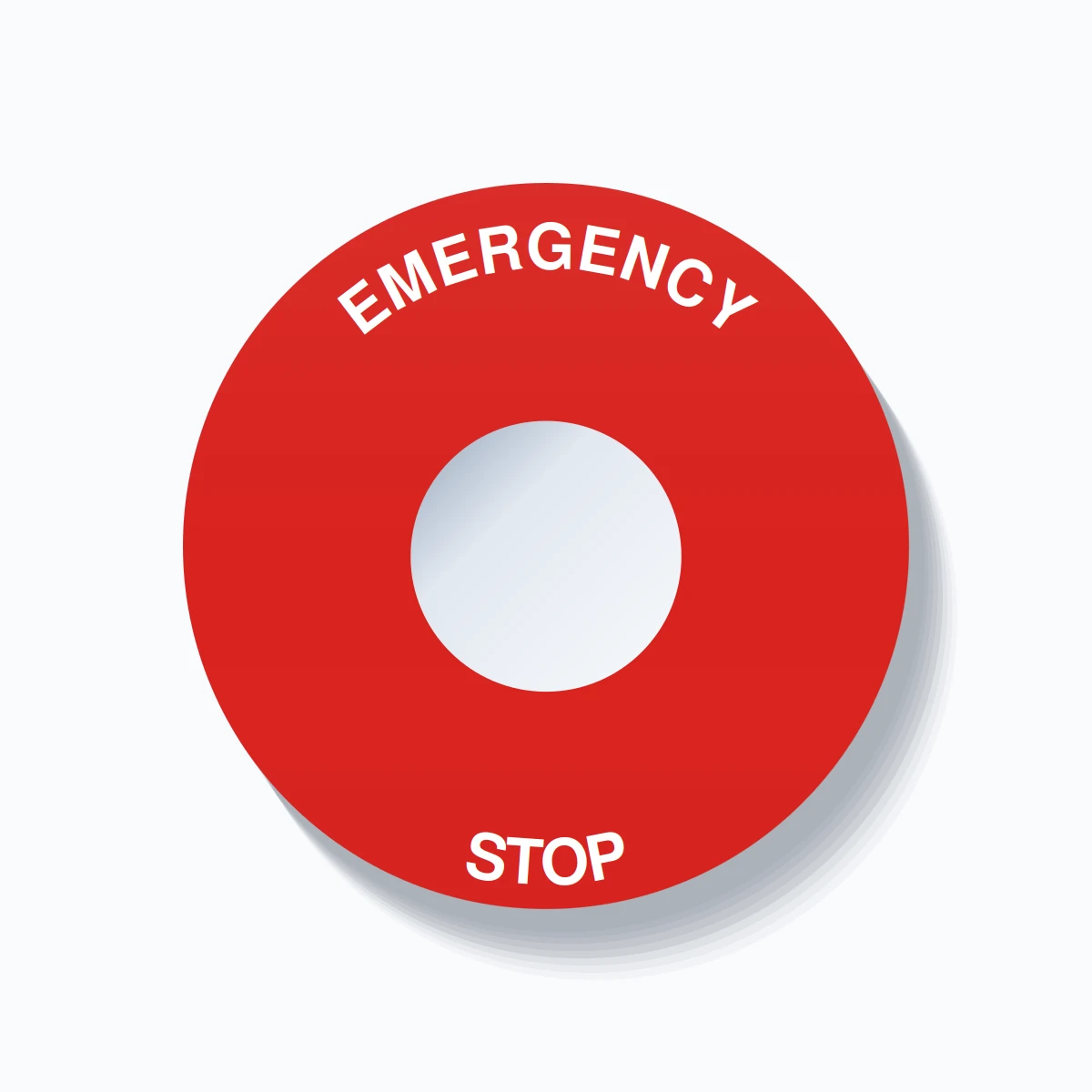 EMERGENCY STOP Arc Circle 60mm - 22mm Standard Red