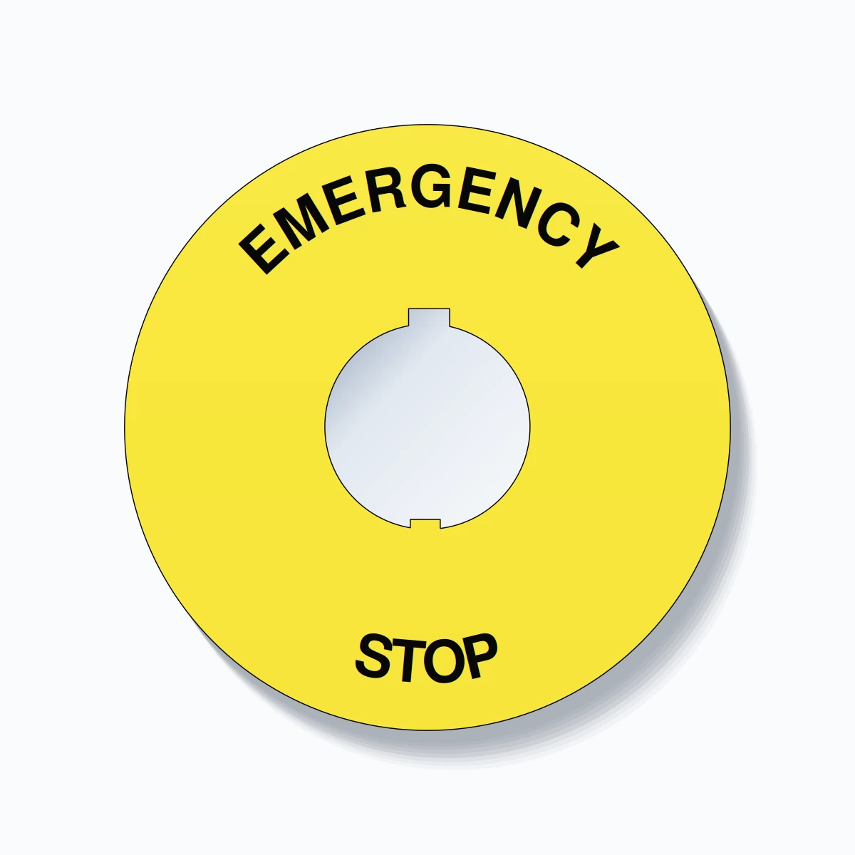 EMERGENCY STOP Arc Circle 90mm - 30mm Schneider Yellow