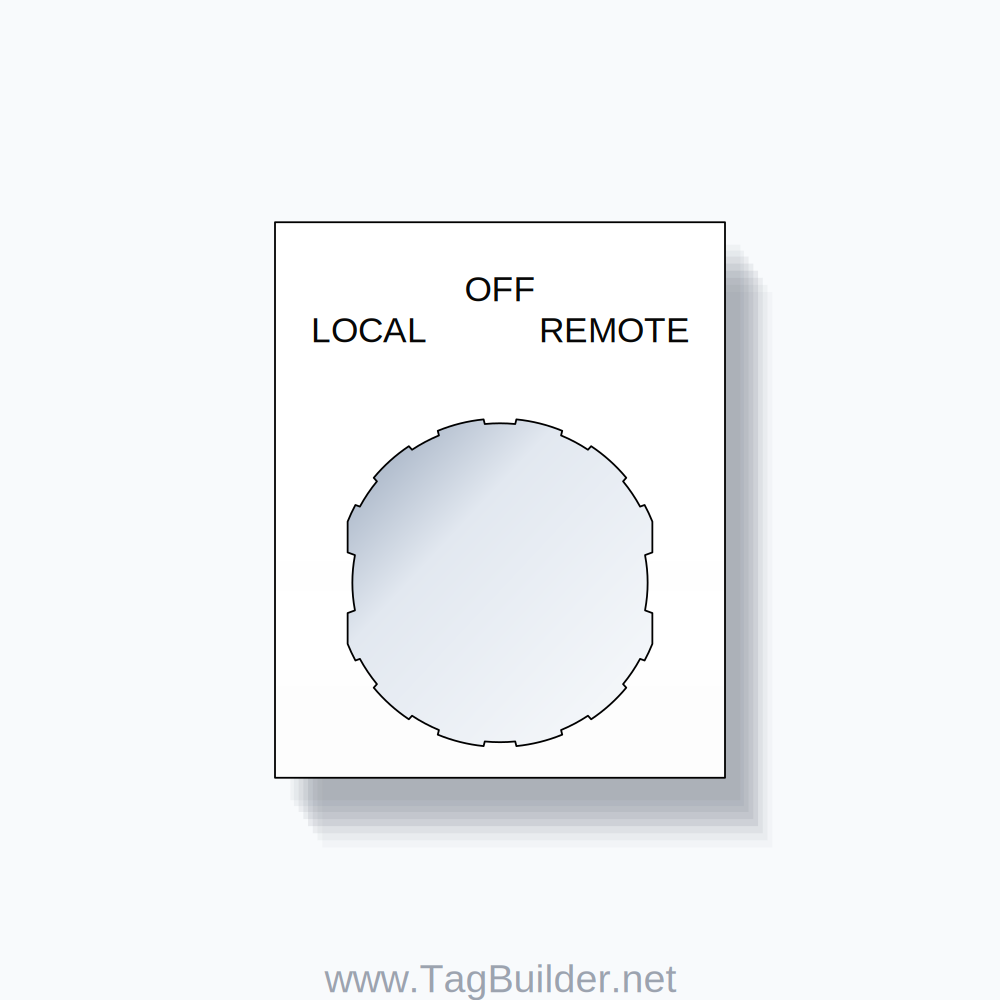 LOCAL / OFF / REMOTE Push Button Legend Plate – 22mm Black on White (Schneider Electric) - Black On White