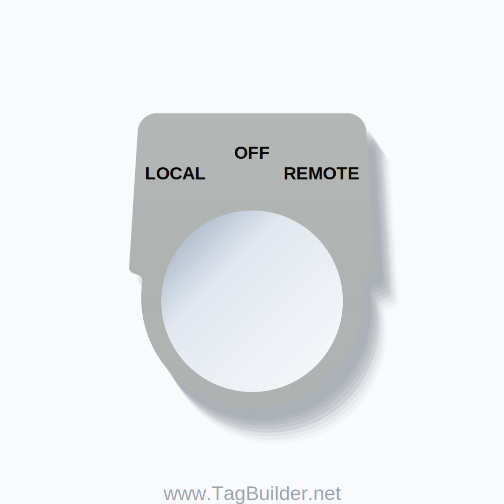 LOCAL / OFF / REMOTE Push Button Legend Plate – 30mm Black on White (Schneider Electric) - Black On Silver Bold