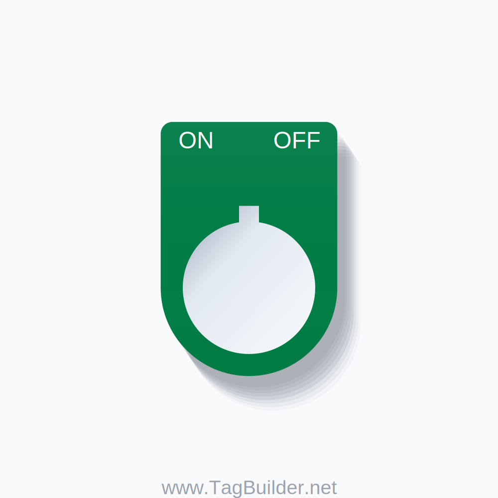 ON / OFF Push Button Legend Plate – 22mm White on Green (Allen-Bradley) - White On Green