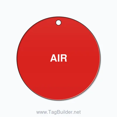 1.5 inch Circle Valve Tag – AIR, Plastic, White On Red thumbnail