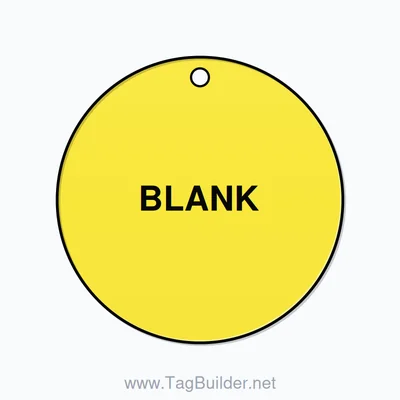 1.5 inch Circle Valve Tag – BLANK, Plastic, Black On Yellow thumbnail