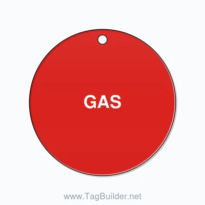 1.5 inch Circle Valve Tag – GAS, Plastic, White On Red thumbnail