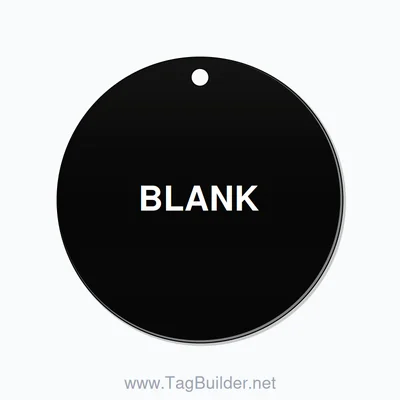 2.5 inch Circle Valve Tag – BLANK, Plastic, White On Black thumbnail