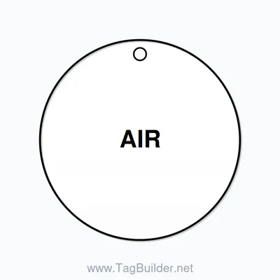 2 inch Circle Valve Tag – AIR, Plastic, Black On White thumbnail