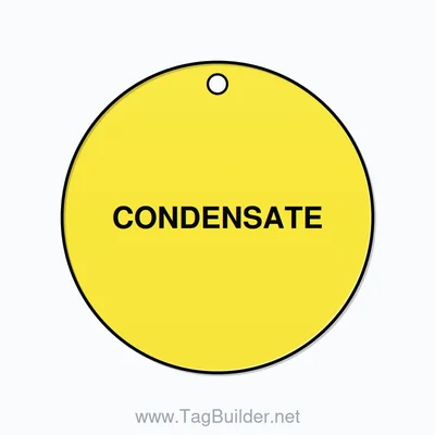 2 inch Circle Valve Tag – CONDENSATE, Plastic, Black On Yellow thumbnail