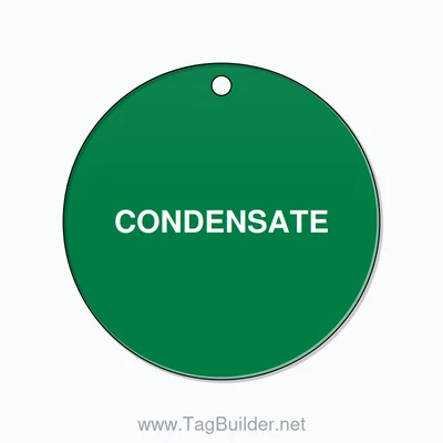 2 inch Circle Valve Tag – CONDENSATE, Plastic, White On Green thumbnail