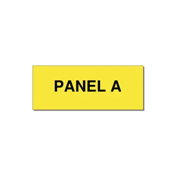 2.5x1.0" Panel Identification Label - PANEL A — 2.5x1" Black on Yellow, Holes