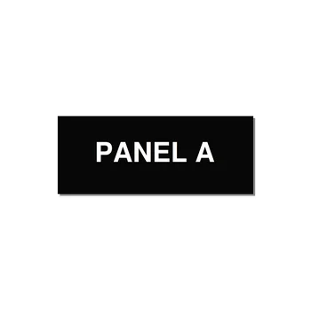 2.5x1.0" Panel Identification Label - PANEL A — 2.5x1" White on Black, Adhesive
