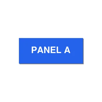 2.5x1.0" Panel Identification Label - PANEL A — 2.5x1" White on Blue, Adhesive