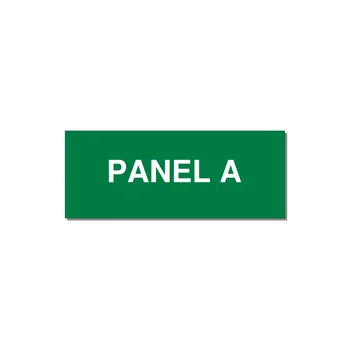 2.5x1.0" Panel Identification Label - PANEL A — 2.5x1" White on Green, Holes