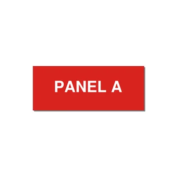2.5x1.0" Panel Identification Label - PANEL A — 2.5x1" White on Red, Adhesive